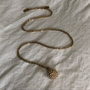 Coach pave circle globe pendant necklace